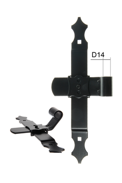 Penture en T réglable en alu noire pour repliable D14 - Noeud Long 95 | Volets-sur-Mesure.com