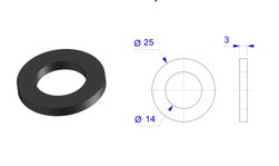 Sachet de 10 rondelles noires en polyamide | Volets-sur-Mesure.com