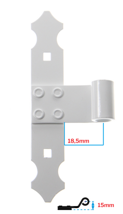 Penture blanche en T en aluminium 35x4 D14 noeud Lg 18,5mm