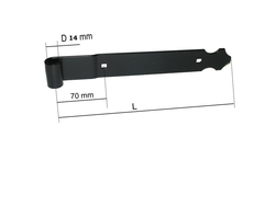 Penture en alu noire à bout trèfle 40x4 D14 long 560 mm pour déport de 11 à 30mm