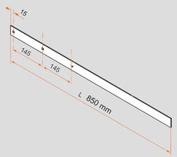 Contre penture blanche à bout droit en alu 40x3 D14 long 850 mm | Volets-sur-Mesure.com