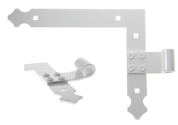 Penture Equerre en aluminium blanche 35x4 D14 sens droit noeud Lg 30mm | Volets-sur-Mesure.com