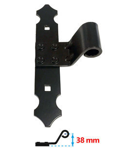 Penture noire en T coudée en aluminium 35x4 D14 noeud Lg 30mm | Volets-sur-Mesure.com