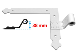 Penture Equerre coudée en aluminium blanche 35x4 D14 sens droit noeud Lg 30mm | Volets-sur-Mesure.com