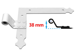 Penture Equerre coudée en aluminium blanche 35x4 D14 sens gauche noeud Lg 30mm | Volets-sur-Mesure.com