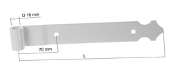 Penture en alu blanche à bout trèfle 40x4 D16 long 270 mm pour déport de 11 à 30mm