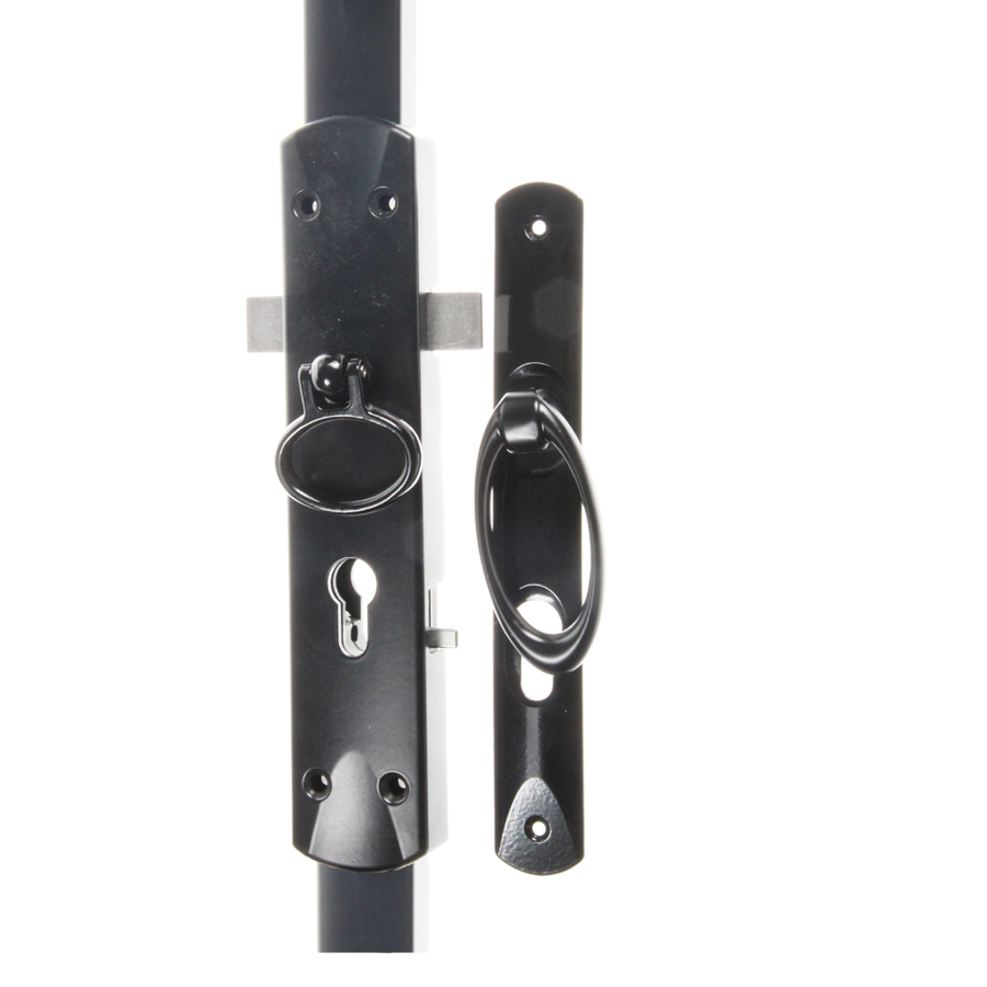 Serrure 3 points Multireverso Avec Capot Noir - Carré Lg 120mm | Volets-sur-Mesure.com