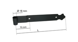 Penture en alu noire à bout trèfle 40x4 D16 long 1140 mm pour déport de 11 à 30mm