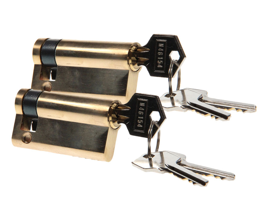 Lot de 2 Demi cylindre laiton, longueur 60 mm | Volets-sur-Mesure.com