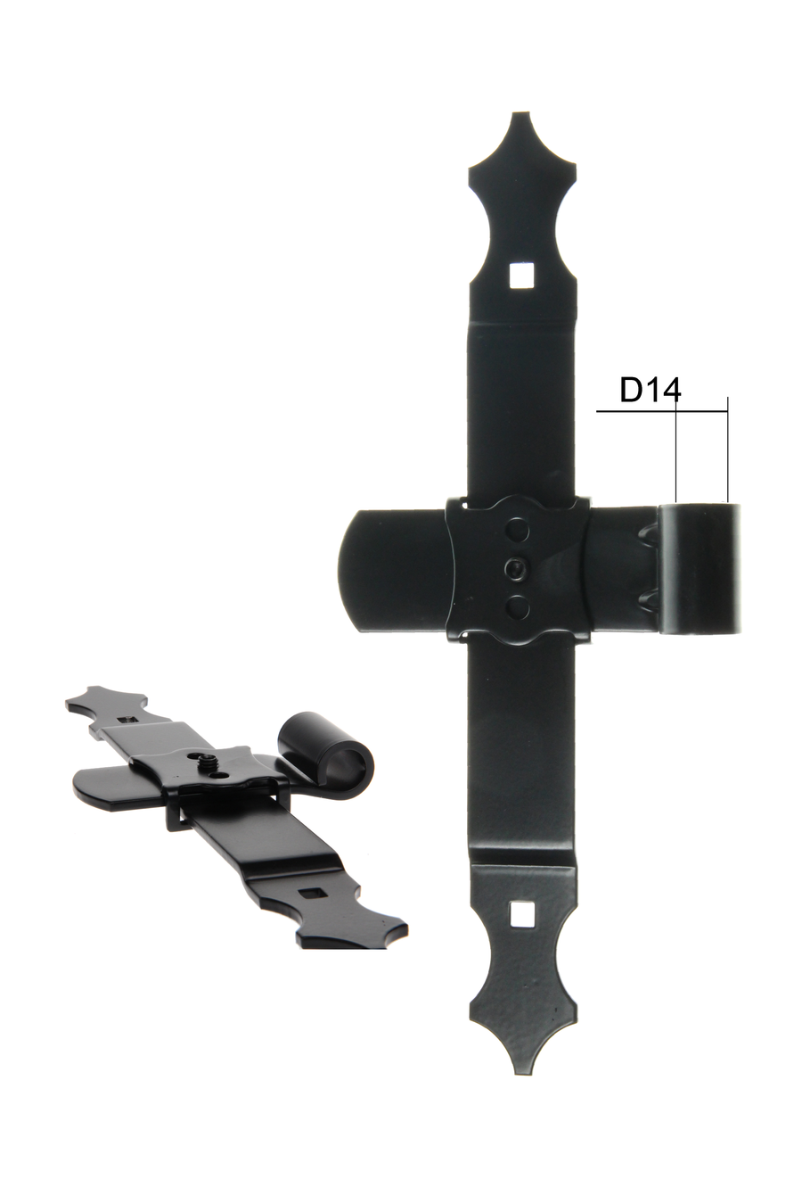 Penture en T réglable en alu noire D14 - Noeud Long 120 | Volets-sur-Mesure.com
