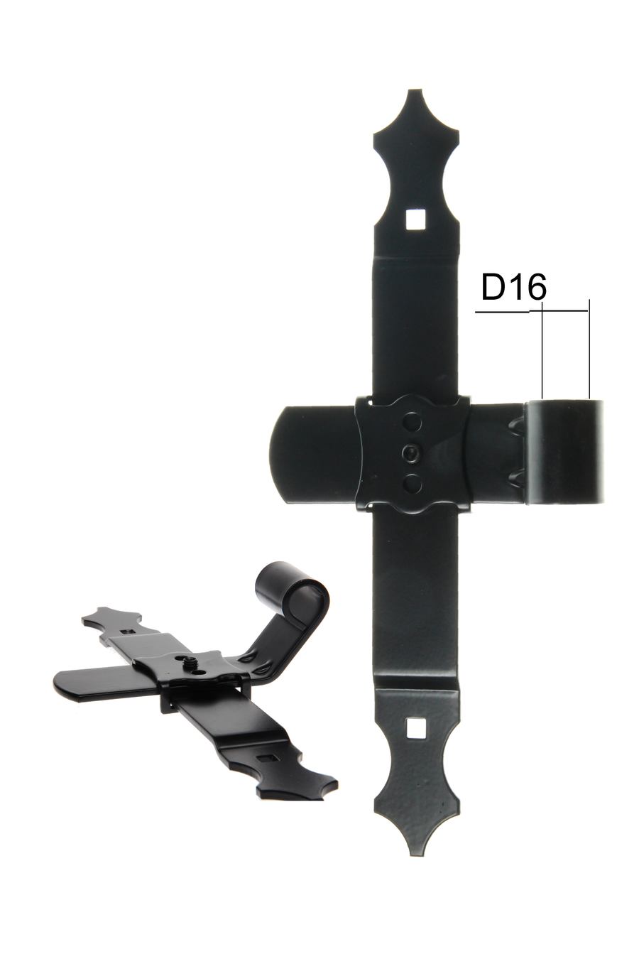 Penture en T réglable en alu noire pour repliable D16 - Noeud Long 120 | Volets-sur-Mesure.com