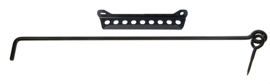 Crochet  + Crémaillère en aluminium noir longueur 400 | Volets-sur-Mesure.com