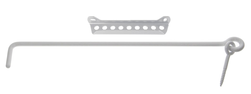 Crochet  + Crémaillère en aluminium blanc  longueur 400 | Volets-sur-Mesure.com