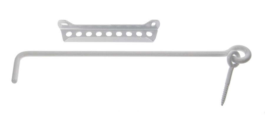 Crochet  + Crémaillère en aluminium blanc  longueur 300 | Volets-sur-Mesure.com