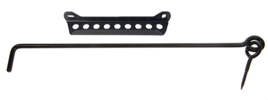 Crochet  + Crémaillère en aluminium noir  longueur 300 | Volets-sur-Mesure.com