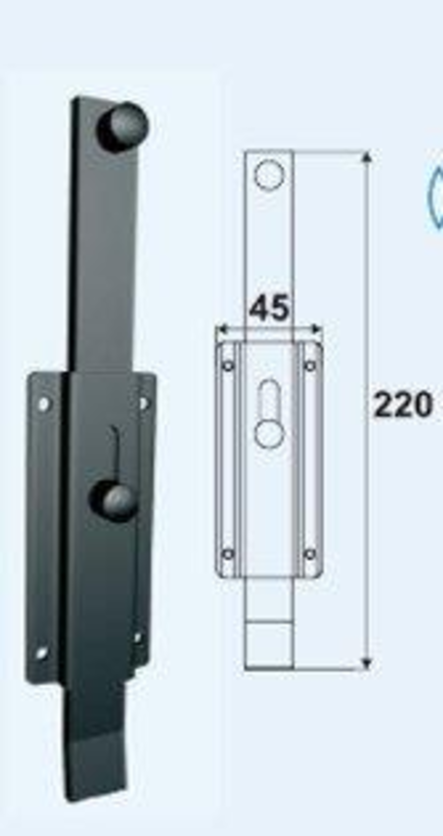 Targette en aluminium noire | Volets-sur-Mesure.com