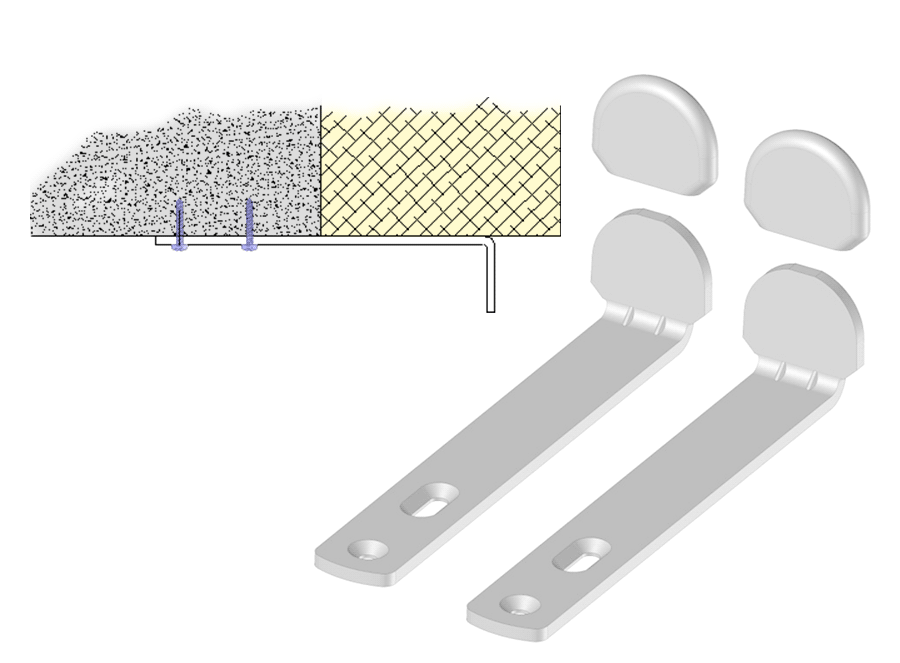 Lot 2 Butées ITE en aluminium Blanches avec capuchon | Volets-sur-Mesure.com