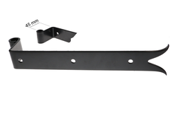 Penture noire inversée en acier à bout queue de carpe 40x4  D14 Long 600mm