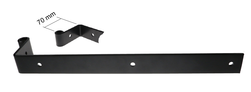 Penture coudée à 90° noire en acier à bout droit 40x5 Ø14 Long. 730mm