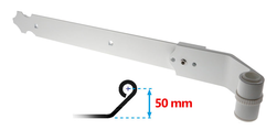 Penture droite réglable en alu blanche Ø14 long. 370 mm pour repliable | Volets-sur-Mesure.com