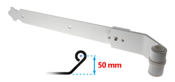 Penture droite réglable en alu blanche Ø14 long. 660 mm pour repliable