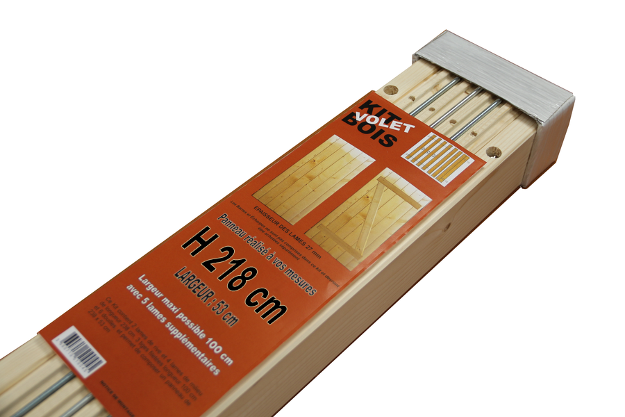 KIT VOLET BOIS 2180x530 mm | Volets-sur-Mesure.com