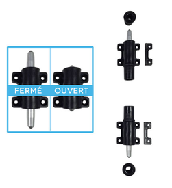 Lot de 2 Verrous SDO noirs (Haut et Bas) en composite