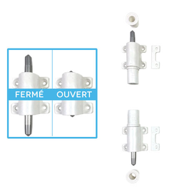 Lot de 2 Verrous SDO blancs (Haut et Bas) en composite | Volets-sur-Mesure.com