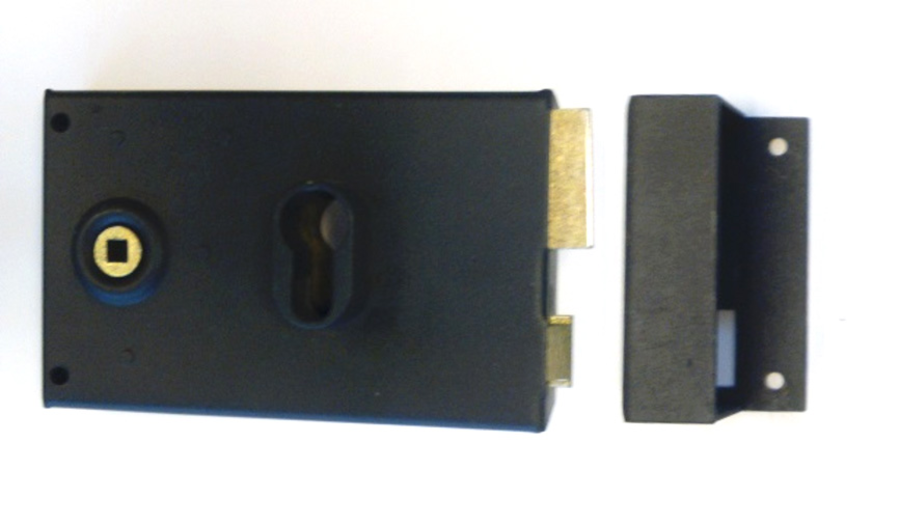 Serrure Horizontale en acier noire | Volets-sur-Mesure.com