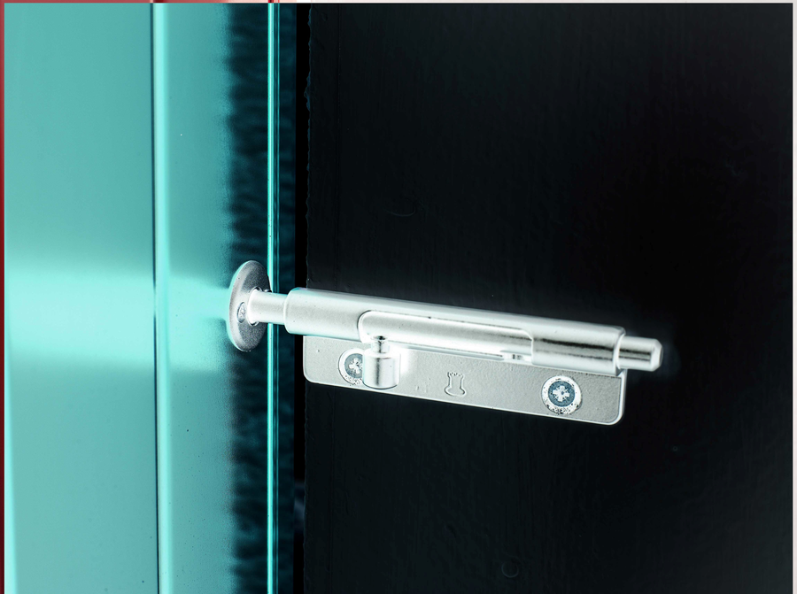 Verrou rond en aluminium blanc avec gâche | Volets-sur-Mesure.com