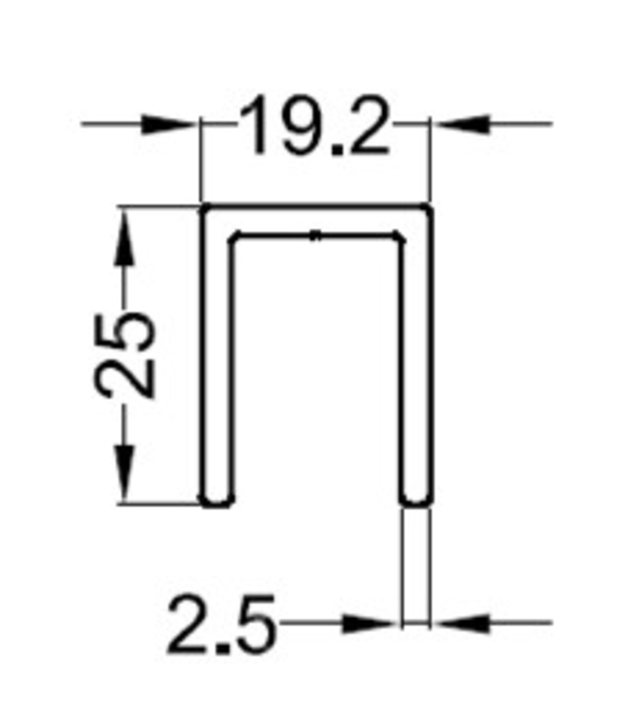 Profil de guidage bas en aluminium en U brut longueur 1,5m | Volets-sur-Mesure.com