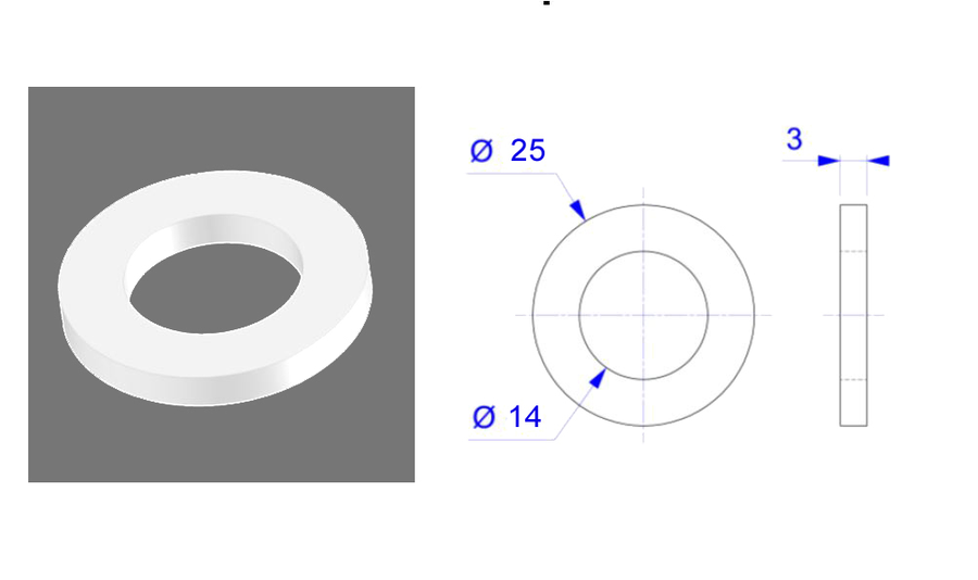 Sachet de 10 rondelles en polyamide blanc | Volets-sur-Mesure.com