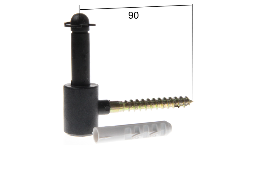 Gond court à visser en composite noir D14 L 90mm | Volets-sur-Mesure.com