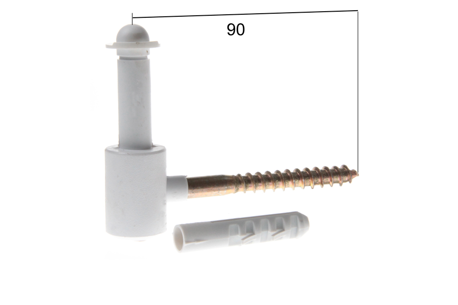 Gond court à visser en composite blanc D14 L 90mm | Volets-sur-Mesure.com