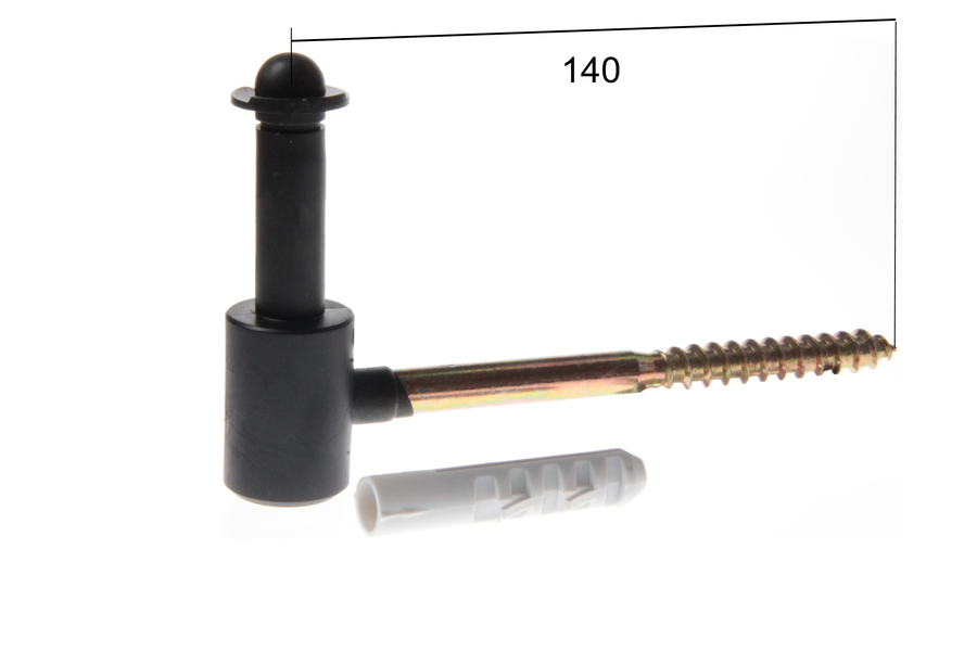 Gond long à visser en composite noir D14 L 140mm | Volets-sur-Mesure.com