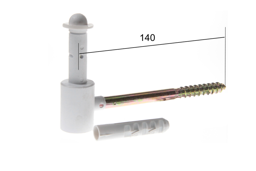 Gond long à visser en composite blanc D14 L 140mm | Volets-sur-Mesure.com