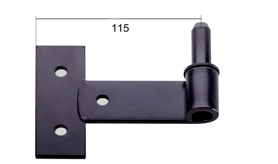 Gond noir à visser en tableau corps en acier axe composite L 125mm | Volets-sur-Mesure.com