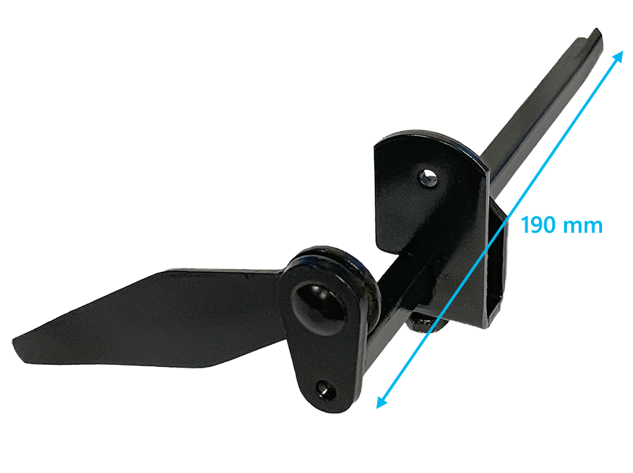 Arrêt long a sceller en acier noir L 190mm avec butée | Volets-sur-Mesure.com