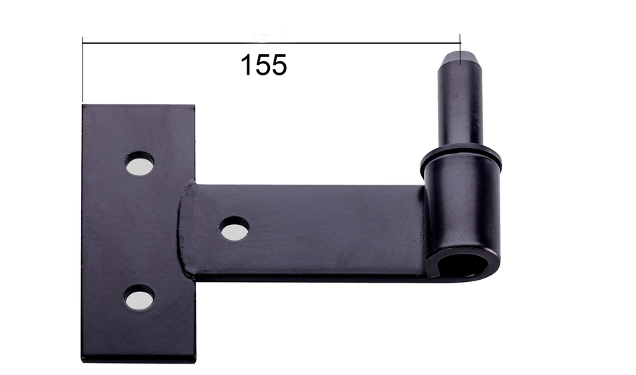 Gond noir à visser en tableau corps en acier axe composite L 165mm | Volets-sur-Mesure.com
