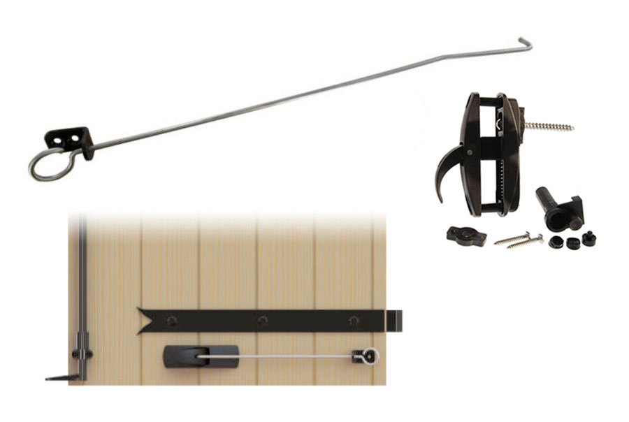 Arrêt à paillette STOPBOX en composite noir avec commande déportée de 375mm | Volets-sur-Mesure.com