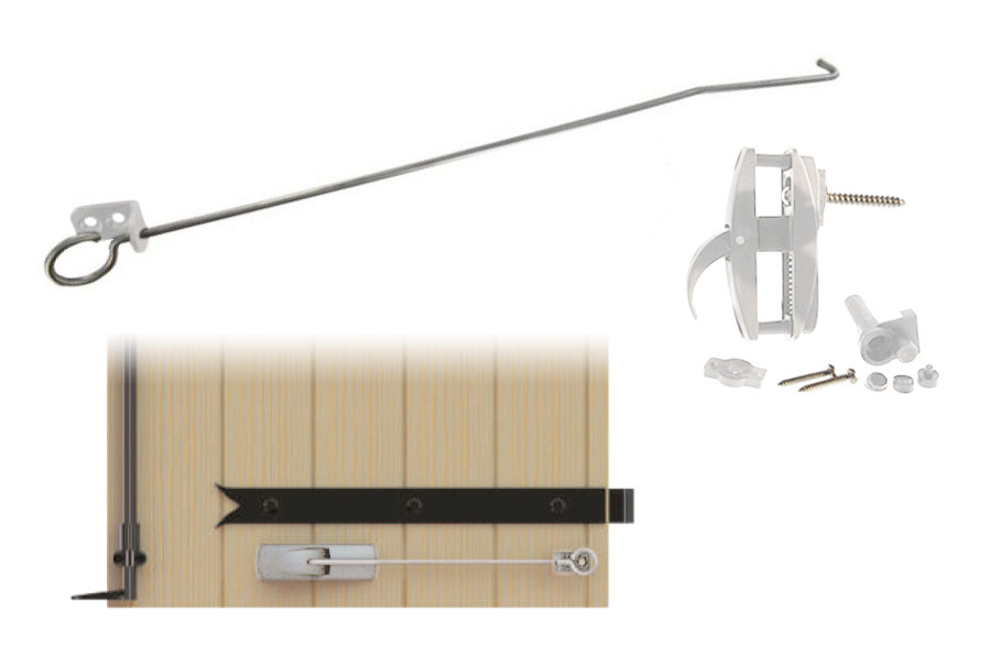 Arrêt à paillette STOPBOX en composite blanc avec commande déportée de 250mm | Volets-sur-Mesure.com