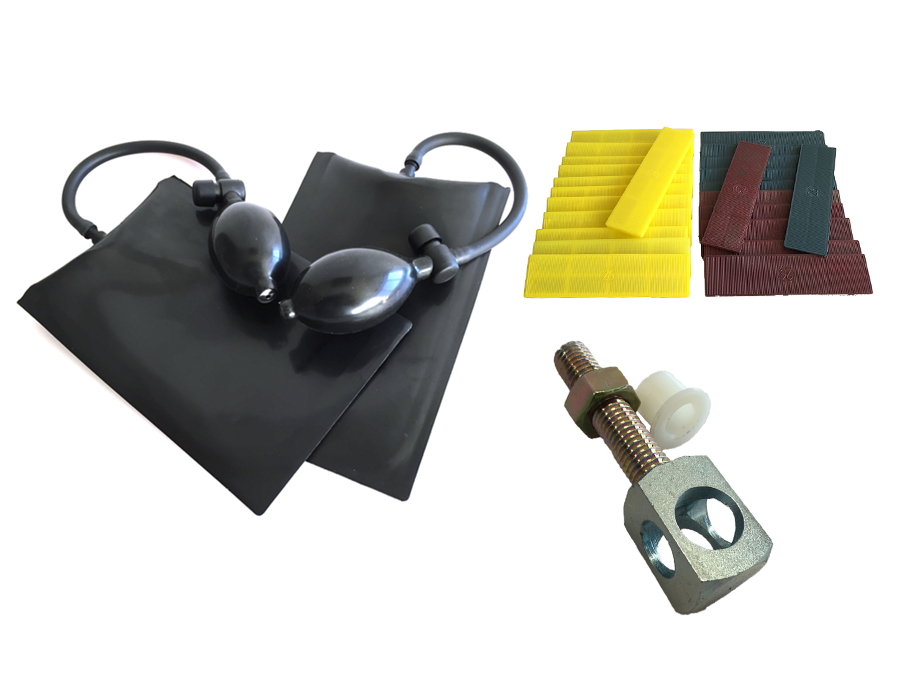 Kit d'aide à la pose PREMIUM (poches gonflables, cales et gabarit) | Volets-sur-Mesure.com
