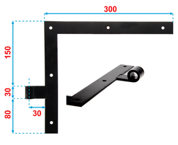 Penture Equerre à bout droit acier sens gauche D14 noeud Lg 30mm | Volets-sur-Mesure.com