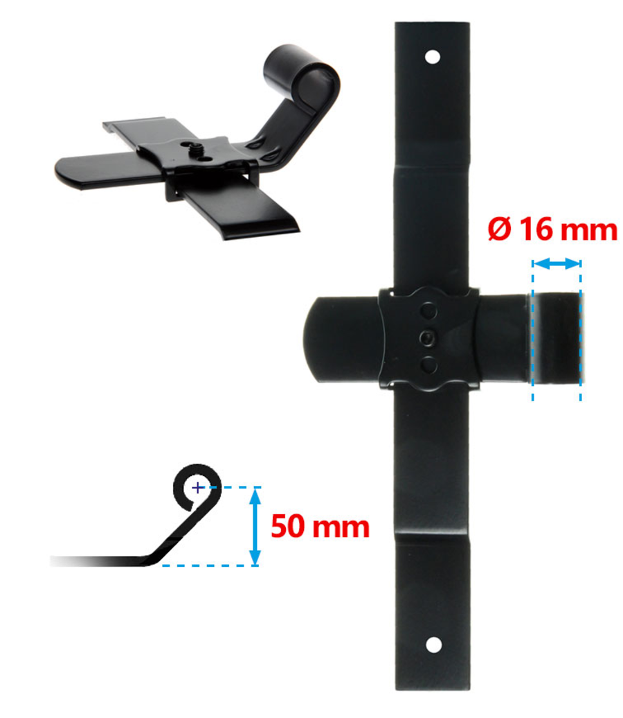 Penture en T réglable en acier pour repliable Ø16 - Noeud Long. 120 mm | Volets-sur-Mesure.com