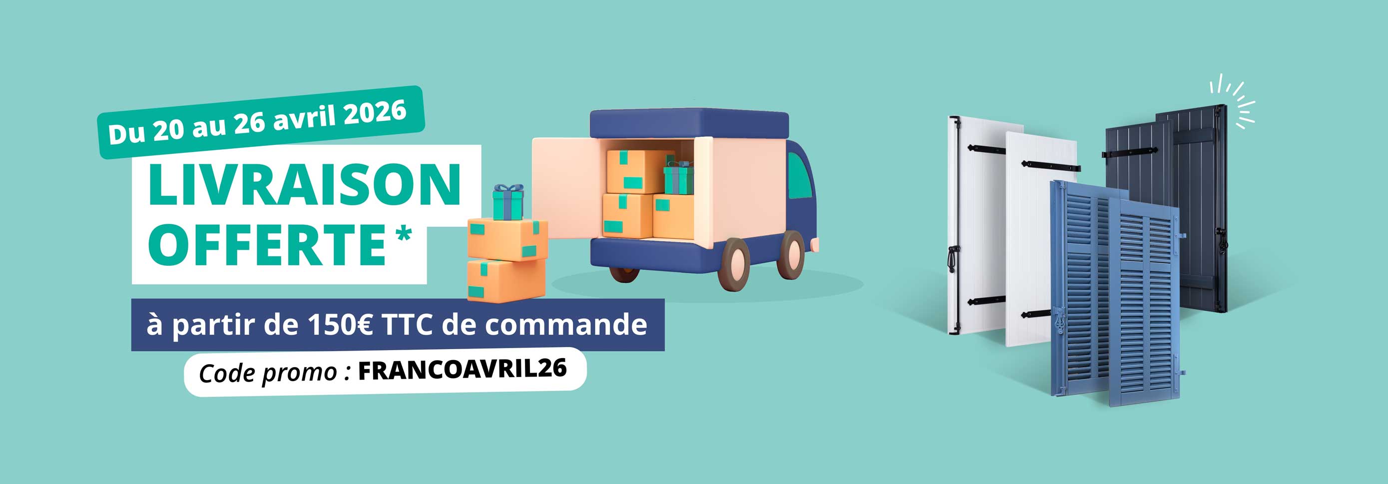 Fabricant français de volets battants, volets roulants sur mesure, livraison offerte