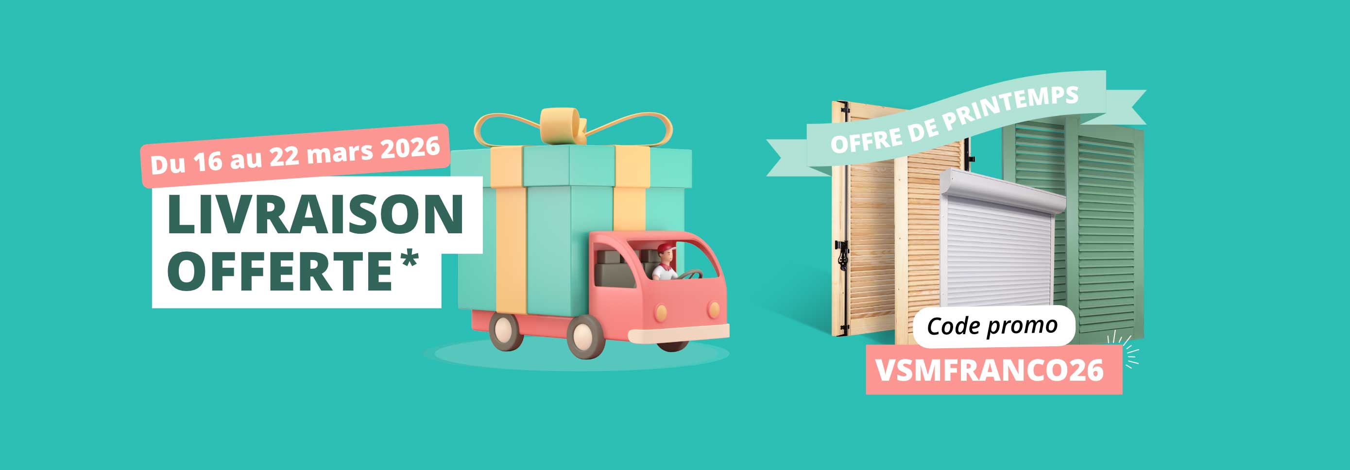 Fabricant français de volets battants, volets roulants sur mesure, livraison offerte