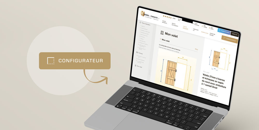 large choix d'options et de couleurs disponibles dans notre configurateur de volets