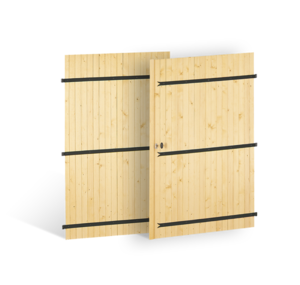 portes de garage 32mm à barres et écharpes en bois