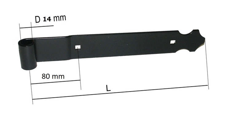 Pentures Droites  Bout trèfle Diamètre 14 pour déport de 30 à 50mm